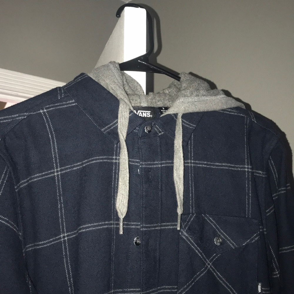 Vans Hoodie Jacket Blue Checkered | Size Small